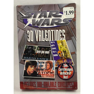 Vintage New Star Wars Holofoil Valentines Day Cards & Envelopes, 1998, Lucasfilm